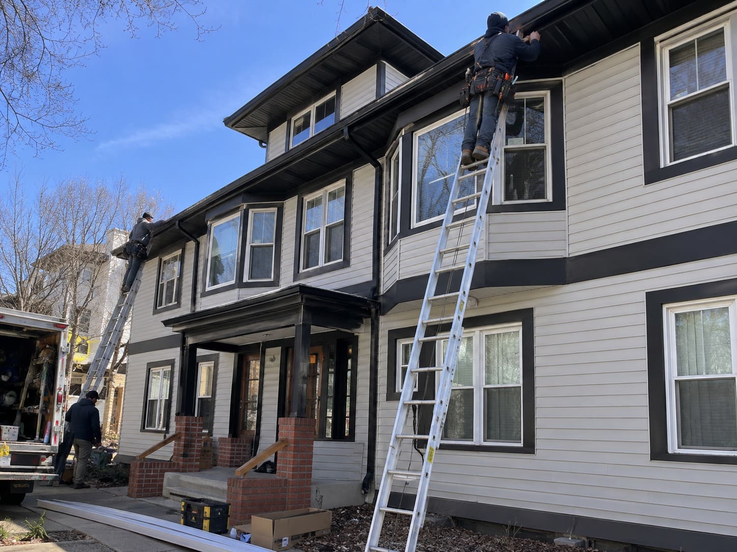 Gutters and downspouts on a home in Gresham, Oregon