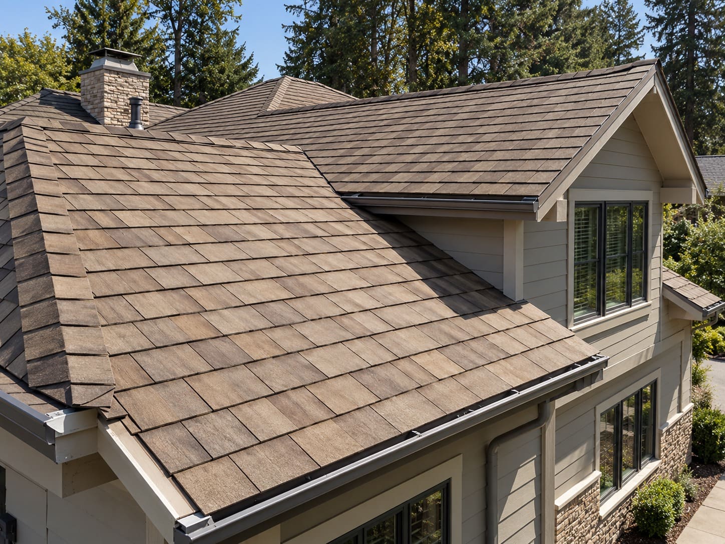 Cedar wood shake roof in Gresham, Oregon