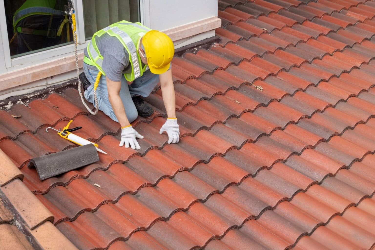 Tile roof restoration on a home in Gresham, Oregon